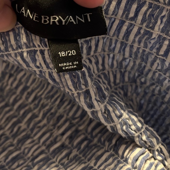 Blue seersucker vacation sundress Lane Bryant 18/20 - Picture 3 of 5